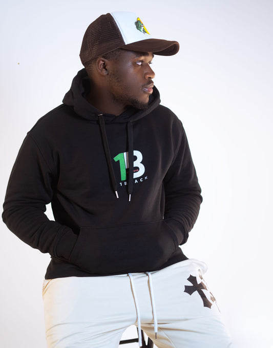 1black Unisex sueded fleece hoodie