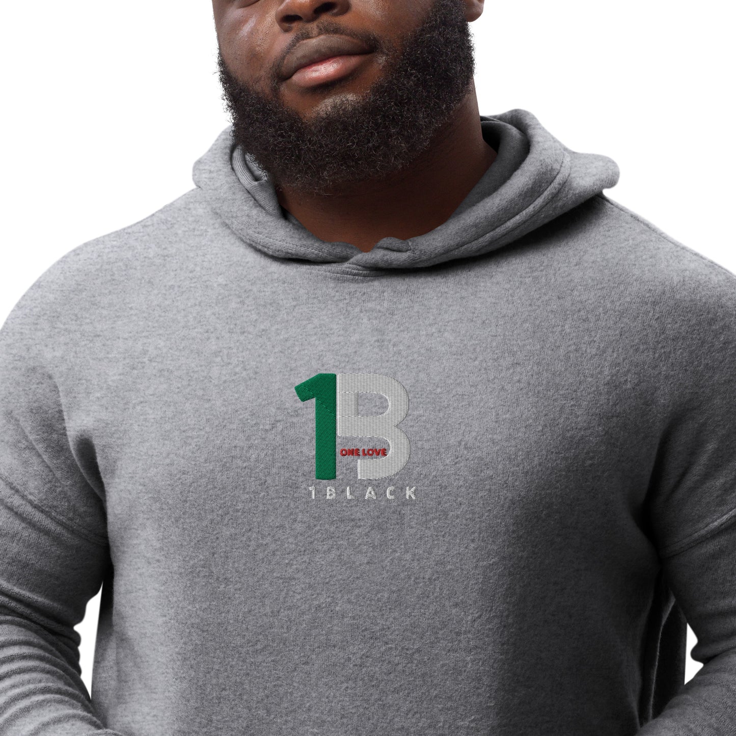 1black Unisex sueded fleece hoodie