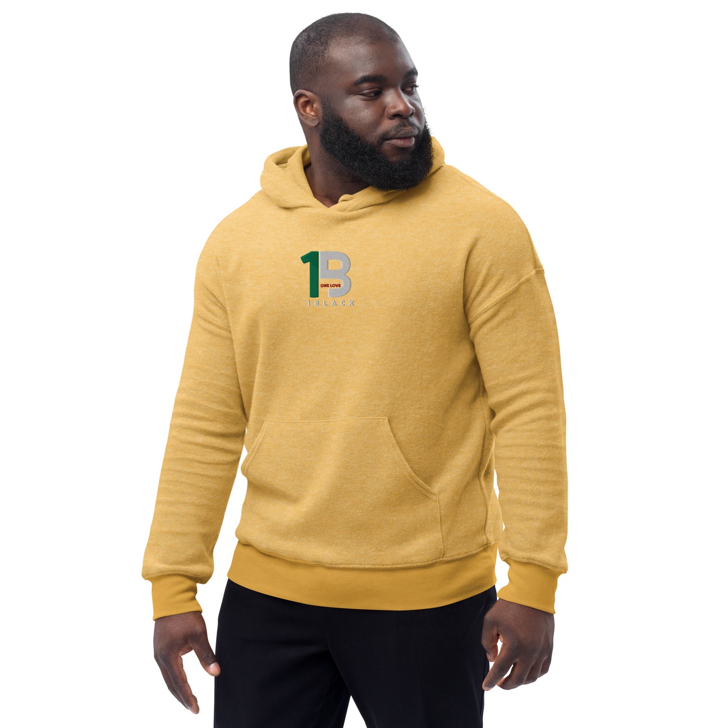 1black Unisex sueded fleece hoodie