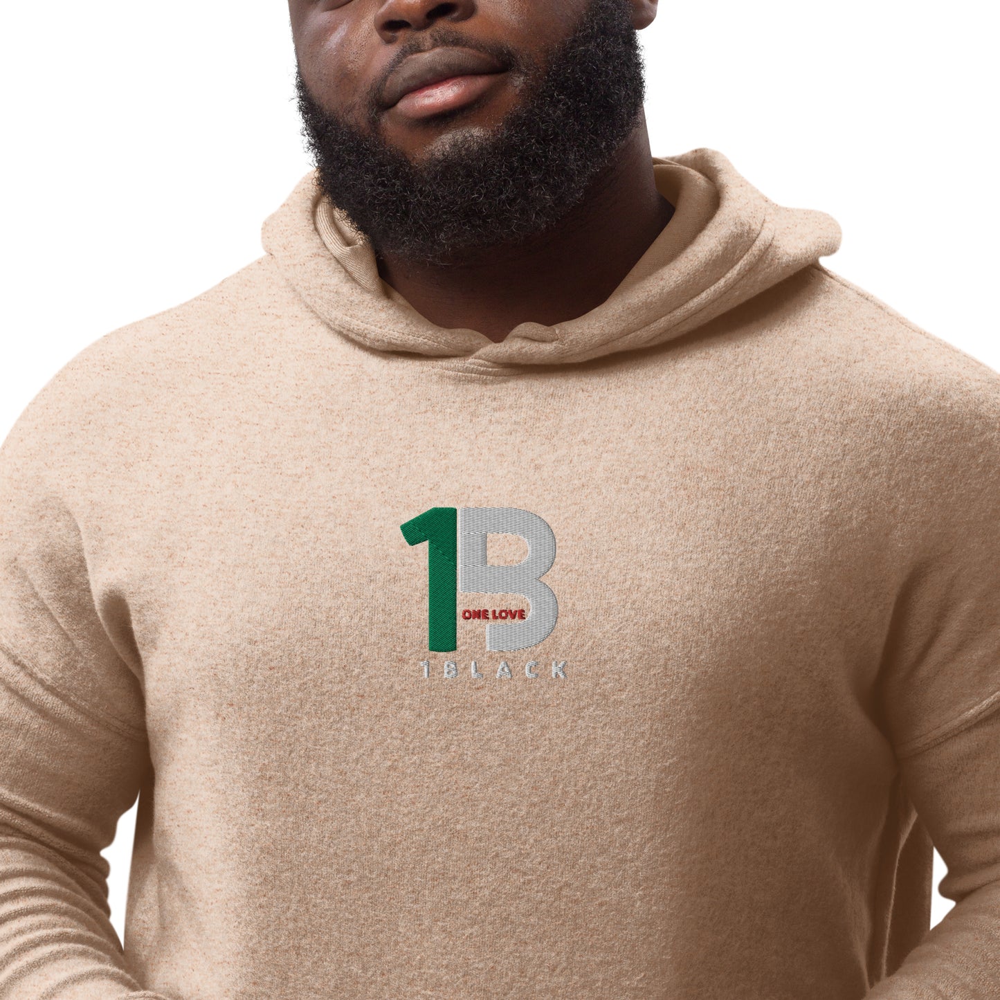 1black Unisex sueded fleece hoodie