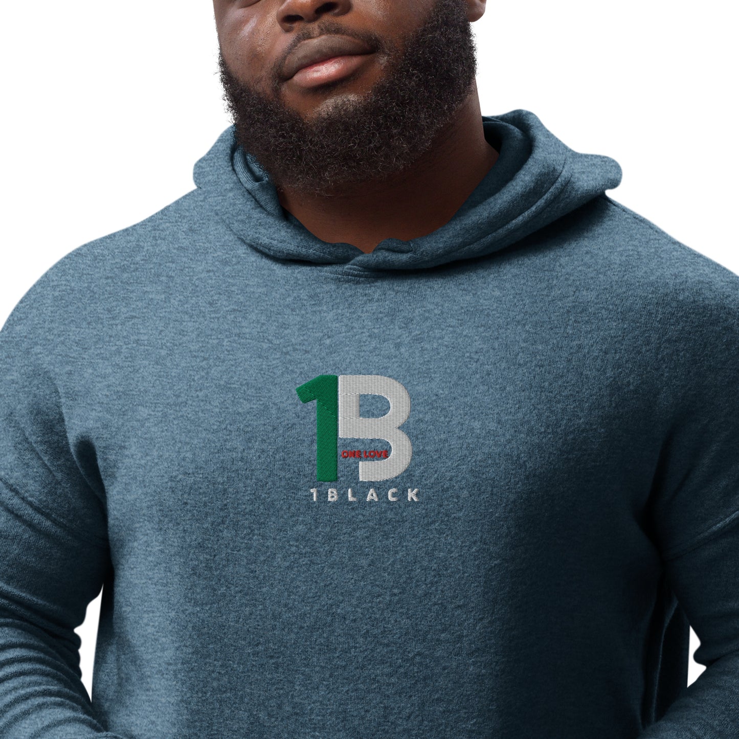 1black Unisex sueded fleece hoodie