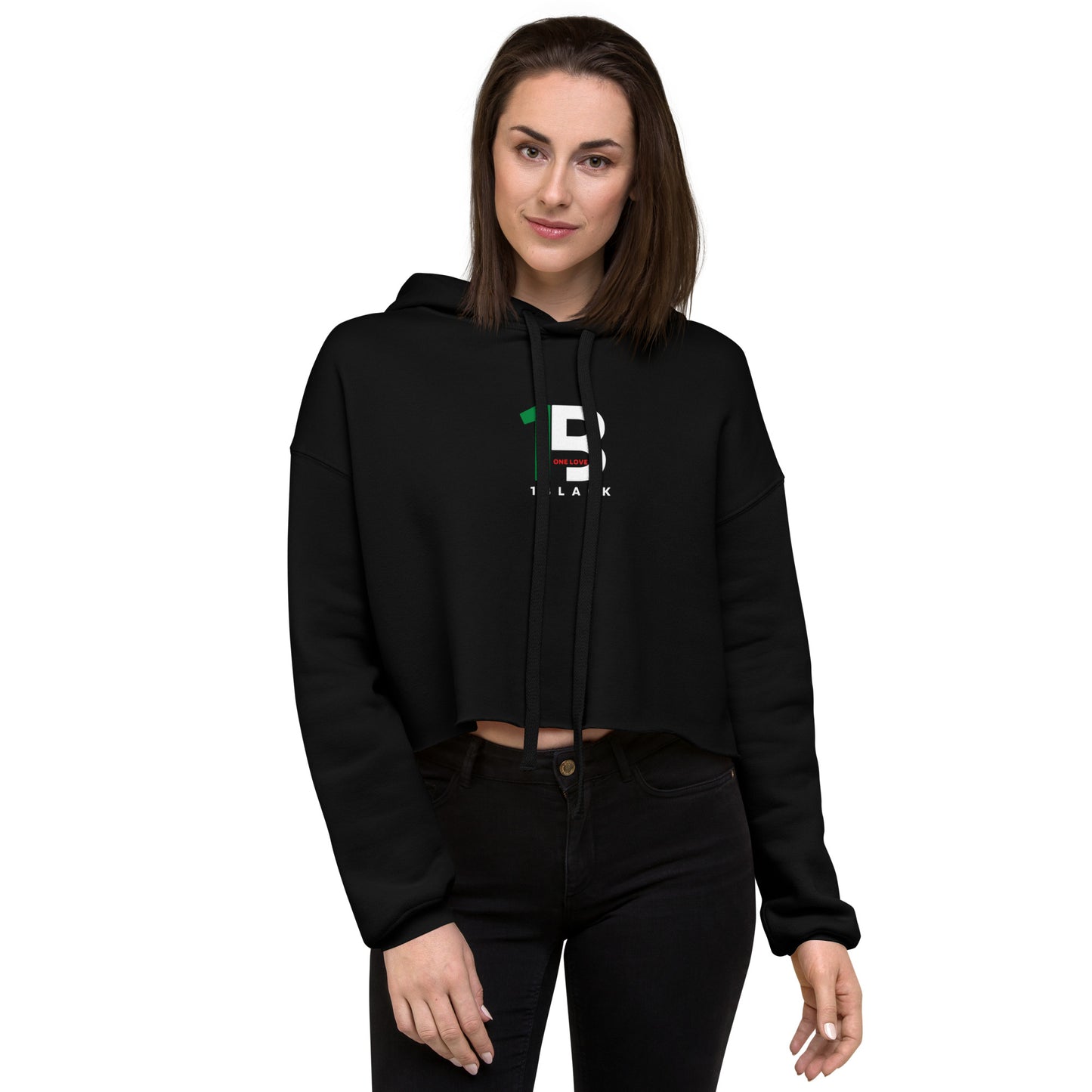1black Crop Hoodie